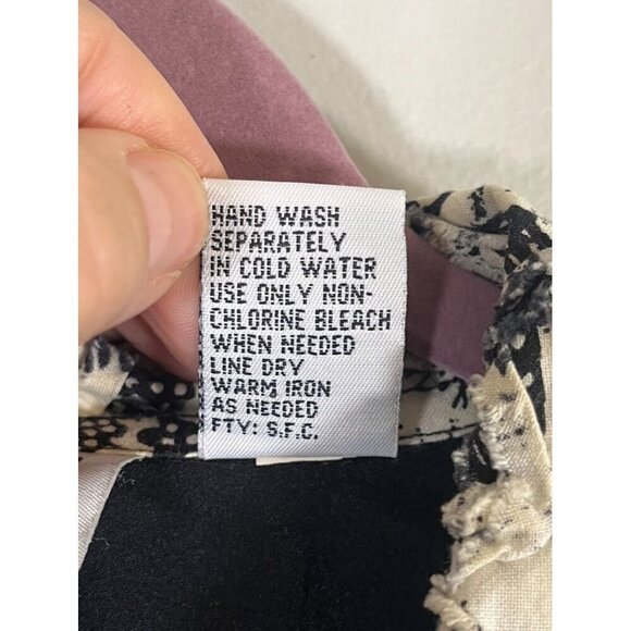 Retro Floral Jacket L Black Textured Abstract Artsy Funky Chic Edgy Classic Chic - Picture 11 of 13